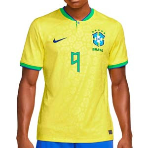 Camiseta Nike Brasil Ronaldo 2022 2023 Dri-Fit Stadium - Camiseta de la primera equipación de Ronado Nike de la selección de Brasil 2022 2023 - amarilla
