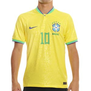 Camiseta Nike Brasil Ronaldinho 2022 2023 Dri-Fit Stadium - Camiseta de la primera equipación de Ronaldinho Nike de la selección de Brasil 2022 2023 - amarilla
