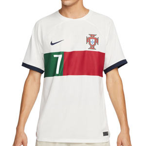 Camiseta Nike 2a Portugal 2022 2023 Dri-Fit Stadium - Camiseta segunda equipación Ronaldo Nike de la selección portuguesa 2022 2023 - blanca
