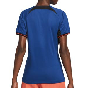 Camiseta Nike 2a Holanda mujer 2022 2023 Dri-Fit Stadium - Camiseta de mujer segunda equipación Nike de la selección de holandesa 2022 2023 - azul