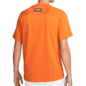 Camiseta Nike Holanda Travel - Camiseta de algodón de paseo Nike de la selección holandesa - naranja