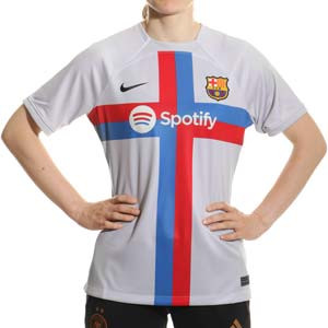Camiseta Nike 3a Barcelona mujer 2022 2023 Aitana DF Stadium - Camiseta tercera equipación mujer Aitana Bonmatí Nike FC Barcelona 2022 2023 - gris