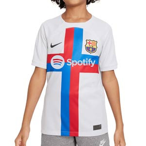 Camiseta Nike 3a Barcelona niño Pedri 2022 2023 DF Stadium - Camiseta tercera equipación infantil de Pedri Nike del FC Barcelona 2022 2023 - gris
