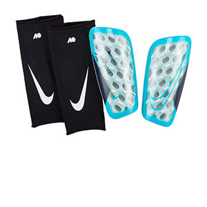 Nike Mercurial Flylite Superlock - Espinilleras de fútbol Nike con mallas de sujeción - azul cian