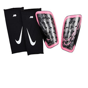 Nike Mercurial Flylite Superlock - Espinilleras de fútbol Nike con mallas de sujeción - rosas, negras