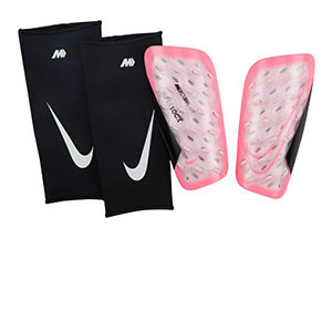 Nike Mercurial Lite Superlock - Espinilleras de fútbol Nike con mallas de sujeción - rosas