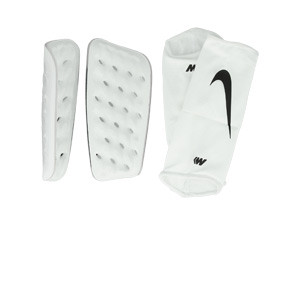 Nike Mercurial Lite - Espinilleras de fútbol Nike con mallas de sujeción - blancas