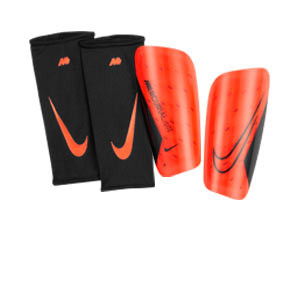 Nike Mercurial Lite - Espinilleras de fútbol Nike con mallas de sujeción - rojas