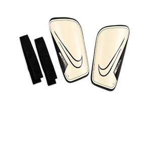 Nike Mercurial Hard Shell - Espinilleras de fútbol Nike con cintas de velcro - amarillas pálido