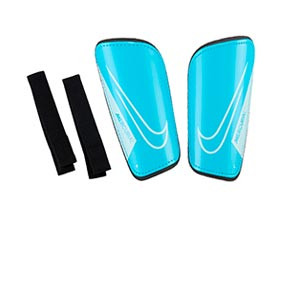 Nike Mercurial Hardshell - Espinilleras de fútbol Nike con cintas de velcro - azul cian