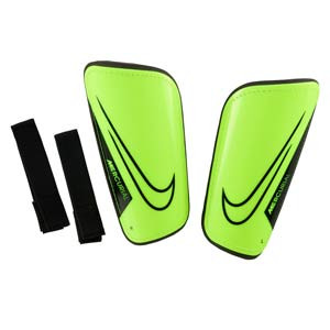 Nike Mercurial Hardshell - Espinilleras de fútbol Nike con cintas de velcro - verde flúor