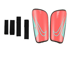 Nike Mercurial Hardshell - Espinilleras de fútbol Nike con cintas de velcro - rojas
