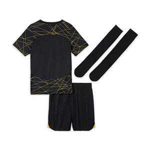 Equipación Nike 4a PSG x Jordan niño 3 - 8 años 2023 - Conjunto infantil de 3 a 8 años Nike x Jordan de la cuarta equipación del París Saint-Germain 2023 - negro