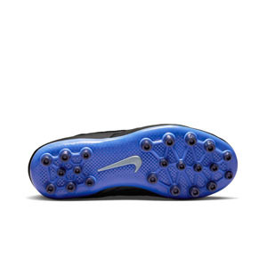 Nike Jr Phantom GX Academy DF AG - Botas de fútbol con tobillera infantiles Nike AG para césped artificial - azules, negras