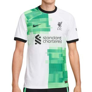 Camiseta Nike 2a Liverpool Salah 2023 2024 Dri-Fit ADV Match - Camiseta de la segunda equipación auténtica Nike del Liverpool FC de Salah 2023 2024 - blanca, verde