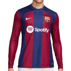 Camiseta Nike Barcelona F. De Jong 2023 2024 Dri-Fit Stadium - Camiseta de manga larga de la primera equipación de Frenkie De Jong Nike del FC Barcelona 2023 2024 - azulgrana