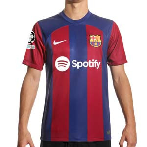 Camiseta Nike Barcelona Lewandowski 23 24 DF Stadium UCL - Camiseta primera equipación de Lewandowski Nike del FC Barcelona para la Champions League 23 24 - azulgrana
