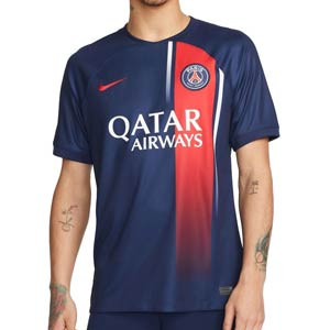 Camiseta Nike PSG 2023 2024 Mbappe Dri-Fit Stadium - Camiseta de la primera equipación Nike de Kylian Mbappe del Paris Saint Germain - azul marino