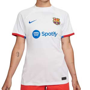 Camiseta Nike 2a Barcelona mujer Pedri Stadium 23 24 DF UCL - Camiseta para mujer segunda equipación Nike de Pedri del FC Barcelona para la Champions League 2023 2024 - blanca