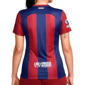 Camiseta Nike Barcelona mujer 2023 2024 DF Stadium UWCL - Camiseta para mujer de la primera equipación Nike del FC Bracelona de la Champions League 2023 2024 - azulgrana