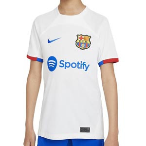 Camiseta Nike 2a Barcelona niño Lewandowski 22 24 DF Stad - Camiseta segunda equipación infantil de Lewandowski Nike del FC Barcelona 2023 2024 - blanca