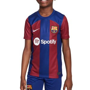 Camiseta Nike Barcelona niño Gavi 23 24 DF Stadium UCL - Camiseta infantil de la primera equipación de Gavi Nike del FC Barcelona para la Champions League 2023 2024 - azulgrana