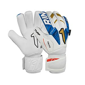 Rinat Egotiko Vengador Spine Turf Jr - Guantes de portero infantiles Rinat corte Negative - blancos