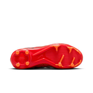 Nike Mercurial Jr Zoom Superfly 9 Academy MDS FG/MG - Botas de fútbol con tobillera infantiles Nike FG/MG para césped artificial - rojas, naranjas