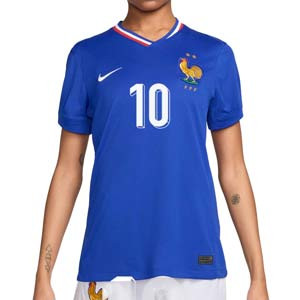 Camiseta mujer Nike Francia Mbappé 2024 Stadium Dri-Fit - Camiseta para mujer Nike de la primera equipación de la selección francesa de Mbappé 2024 - azul
