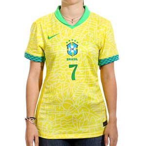 Camiseta Nike Brasil mujer Vini Jr Stadium 24-25 Dri-Fit - Camiseta para mujer de la primera equipación Nike de Vinicius Jr de la selección brasileña 2024 2025 - amarilla
