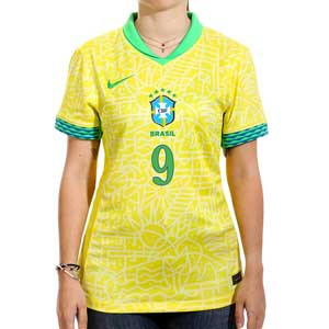 Camiseta Nike Brasil mujer Endrick Stadium 24-25 Dri-Fit - Camiseta para mujer de la primera equipación Nike de Endrick de la selección brasileña 2024 2025 - amarilla