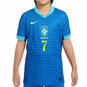 Camiseta Nike 2a Brasil niño Vini Jr Stadium 24-25 Dri-Fit - Camiseta infantil de la segunda equipación Nike de Vinicius Jr de la selección brasileña 2024 2025 - azul