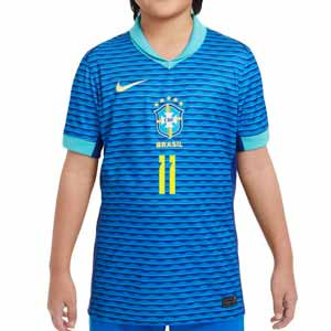 Camiseta Nike 2a Brasil niño Raphinha Stadium 24-25 Dri-Fit - Camiseta infantil de la segunda equipación Nike de Raphinha de la selección brasileña 2024 2025 - azul