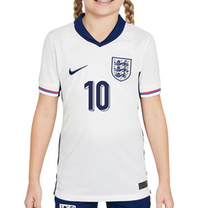 Camiseta Nike Inglaterra niño Bellingham 24 25 DF Stadium - Camiseta infantil de la primera equipación Nike de Jude Bellingham de la selección inglesa 2024 2025 - blanca