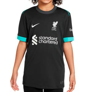 Camiseta Nike 2a Liverpool niño Virgil 24 25  DF Stadium PL - Camiseta infantil segunda equipación Nike de Virgil van Dijk del Liverpool de la Premier League 2024 2025 - verde oscuro