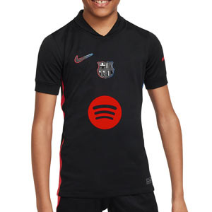Camiseta Nike 2a Barcelona niño Cubarsí Stadium 24 25 DF UCL - Camiseta infantil segunda equipación Nike de Cubarsí del FC Barcelona para la Champions League 2024 2025 - negra