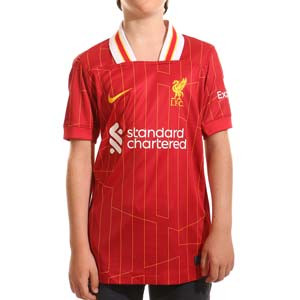 Camiseta Nike Liverpool niño Virgil 24 25 Dri-Fit Stadium PL - Camiseta infantil de la primera equipación Nike de Virgil van Dijk del Liverpool de la Premier League 2024 2025 - roja