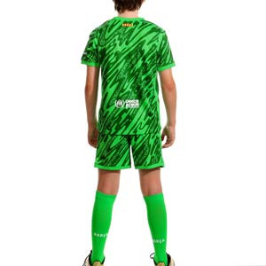 Equipación Nike Barcelona niño portero 2024 2025 Stadium DF - Conjunto infantil de portero de la primera equipación Nike del FC Barcelona 24 25 - verde