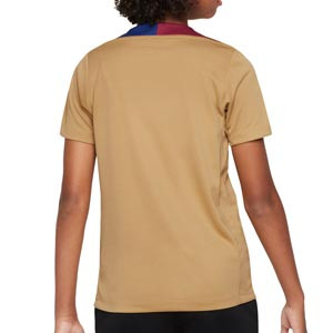 Camiseta Nike Barcelona niño entrenamiento Dri-Fit Strike - Camiseta infantil de entrenamiento Nike del FC Barcelona - dorado