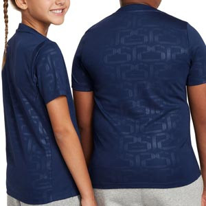 Camiseta Nike Barcelona niño Academy Pro pre-Match Dri-Fit - Camiseta de calentamiento prepartido infantil Nike del FC Barcelona de la primera equipación 2024 2025 - azul