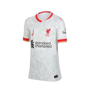 Camiseta Nike 3a Liverpool niño Salah 24 25 DF Stadium PL - Camiseta infantil de la tercera equipación de Salah Nike del Liverpool para la Premier League 2024 2025 - blanca