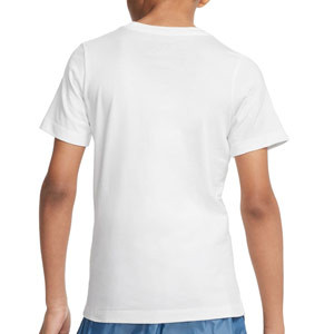 Camiseta Nike Holanda Niño Crest - Camiseta de algodón infantil Nike de la selección holandesa - blanca