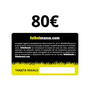 Tarjeta Regalo 80 euros futbolmania - Tarjeta Regalo de 80 euros en futbolmania