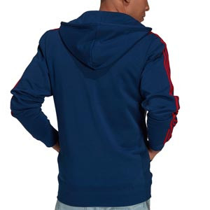Sudadera adidas Arsenal 3 stripes Hoodie - Sudadera con capucha de algodón adidas del Arsenal - azul marino