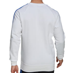Sudadera adidas Real Madrid entrenamiento - Sudadera de algodón de entrenamiento para entrenadores adidas del Real Madrid CF - blanca - completa trasera