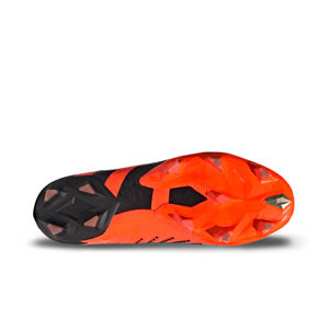 adidas Predator Accuracy+ FG - Botas de fútbol con tobillera sin cordones adidas FG para césped natural o artificial de última generación - naranja, negro