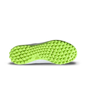 adidas Copa Pure.4 TF J - Zapatillas de fútbol multitaco infantiles adidas TF suela turf - blancas, amarillas flúor