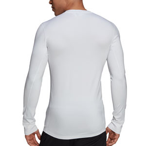 Camiseta adidas Techfit afelpada - Camiseta entrenamiento compresiva manga larga adidas Techfit - blanca