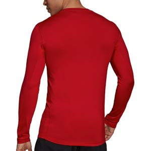 Camiseta adidas Techfit afelpada - Camiseta entrenamiento compresiva manga larga adidas Techfit - roja