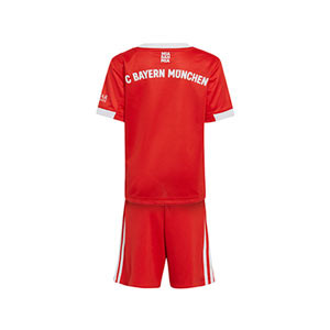Equipación adidas Bayern niño pequeño 2022 2023 - Conjunto infantil 1-6 años primera equipación adidas del Bayern de Múnich 2022 2023 - rojo